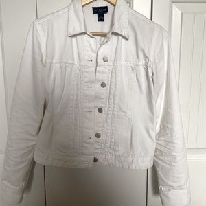 Ann Taylor white denim jacket